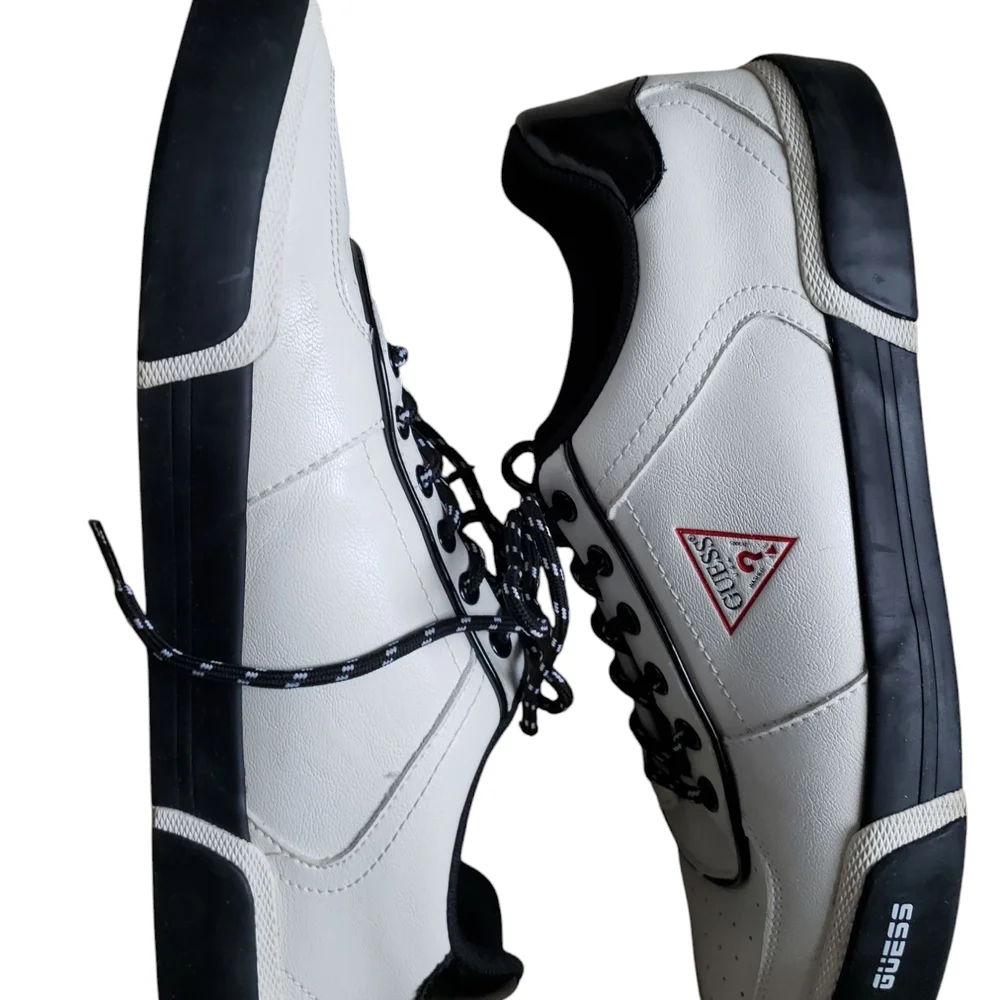 Guess Classic White and Black Sneakers - Picture 4 of 6